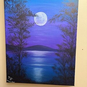 Tranquil Night Lake Canvas by